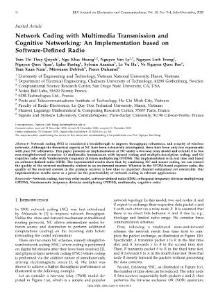 Network Coding with Multimedia Transmission and Cognitive Networking: An Implementation based on Software-Defined Radio