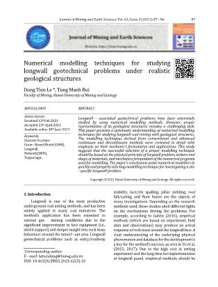 Numerical modelling techniques for studying longwall geotechnical problems under realistic geological structures