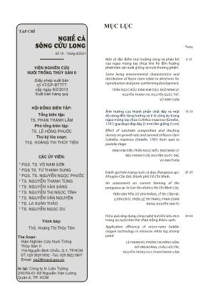 Tạp chí Nghề cá sông Cửu Long (Số 19 - Tháng 6/2021)