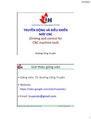 Truyền động và điều khiển máy CNC - Chương 1: Điều khiển số - Đường Công Truyền