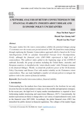 A network analysis of return connectedness in the financial stability: Insights about disease and economic policy uncertainties