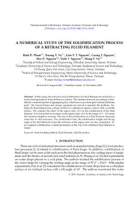 A numerical study of the solidification process of a retracting fluid filament