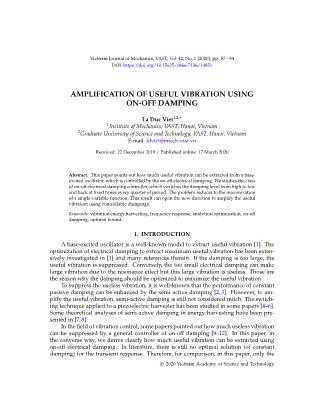 Amplification of useful vibration using on-off damping