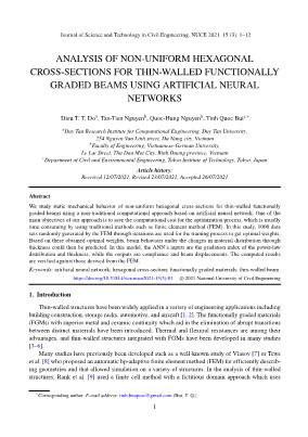 Analysis of non-uniform hexagonal cross-sections for thin-walled functionally graded beams using artificial neural networks