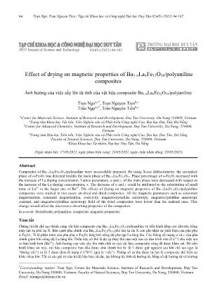 Ảnh hưởng của việc sấy lên từ tính của vật liệu composite Ba₁-ₓLaₓFe₁₂O₁₉/polyaniline