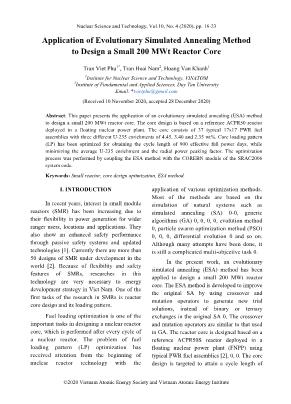 Application of Evolutionary Simulated Annealing Method to Design a Small 200 MWt Reactor Core