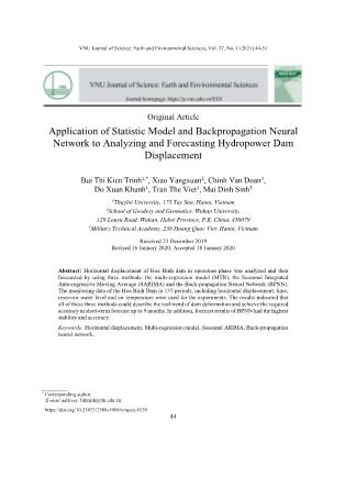 Application of Statistic Model and Backpropagation Neural Network to Analyzing and Forecasting Hydropower Dam Displacement