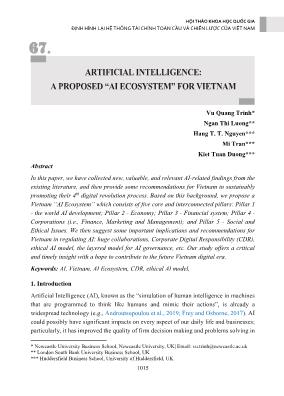 Artificial Intelligence: A proposed AI ecosystem for Vietnam