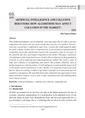 Artificial intelligence and collusive behaviors: How algorithms may affect collusion in the market?