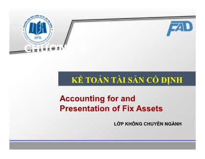 Bài giảng Kế toán tài chính - Kế toán tài sản cố định