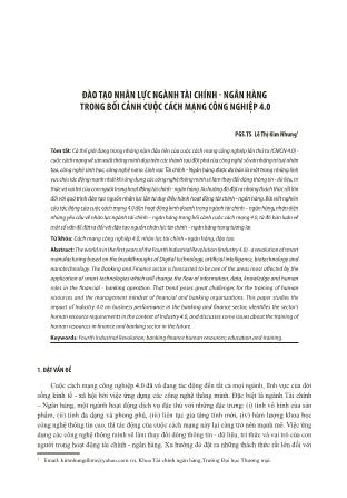 Đào tạo nhân lực ngành tài chính - Ngân hàng trong bối cảnh cuộc cách mạng công nghiệp 4.0