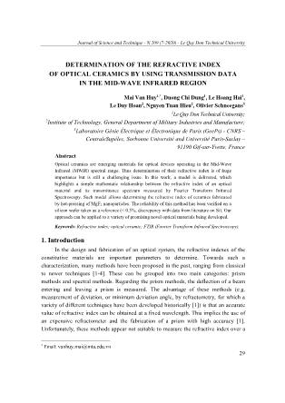 Determination of the refractive index of optical ceramics by using transmission data in the mid-wave infrared region