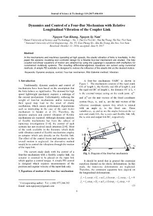 Dynamics and Control of a Four-Bar Mechanism with Relative Longitudinal Vibration of the Coupler Link