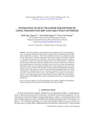 Estimation of heat transfer parameters by using trained pod-rbf and grey wolf optimizer