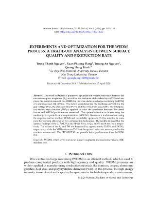 Experiments and optimization for the wedm process: A trade-off analysis between surface quality and production rate