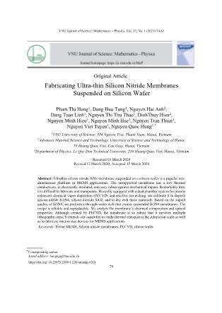 Fabricating Ultra-thin Silicon Nitride Membranes Suspended on Silicon Wafer