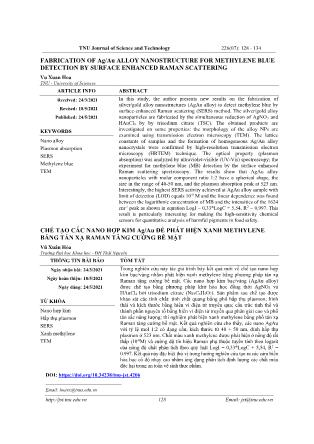 Fabrication of ag/au alloy nanostructure for methylene blue detection by surface enhanced raman scattering