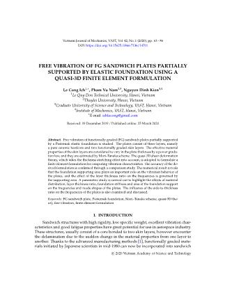 Free vibration of fg sandwich plates partially supported by elastic foundation using a quasi-3d finite element formulation