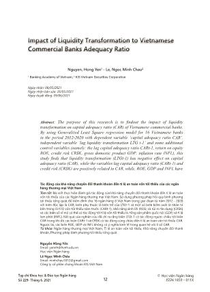 Impact of Liquidity Transformation to Vietnamese Commercial Banks Adequacy Ratio