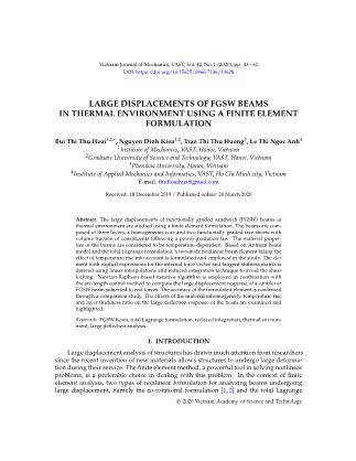Large displacements of fgsw beams in thermal environment using a finite element formulation
