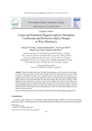 Linear and Nonlinear Magneto-optical Absorption Coefficients and Refractive Index Changes in Wse₂ Monolayer