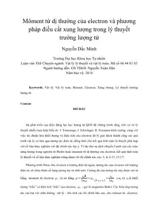 Môment từ dị thường của electron và phương pháp điều cắt xung lượng trong lý thuyết trường lượng tử