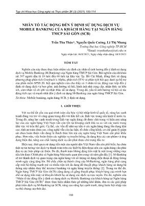 Nhân tố tác động đến ý định sử dụng dịch vụ mobile banking của khách hàng tại ngân hàng TMCP Sài Gòn (SCB)