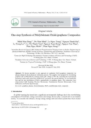 One-step Synthesis of Molybdenum Oxide/graphene Composites