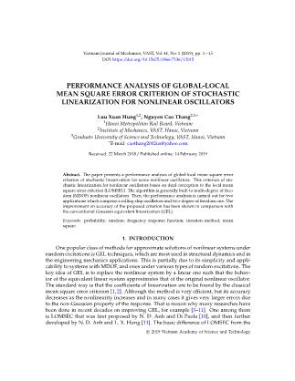 Performance analysis of global-local mean square error criterion of stochastic linearization for nonlinear oscillators
