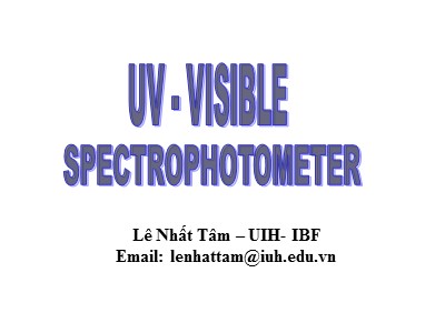 Phương pháp phổ UV-VIS - Lê Nhất Tâm