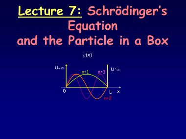 Physics A2 - Lecture 7: Schrödinger’s Equation and the Particle in a Box - Huynh Quang Linh