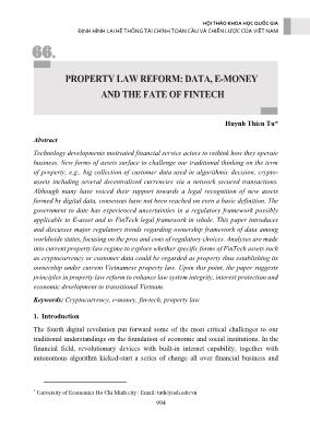 Property law reform: Data, e-money and the fate of fintech