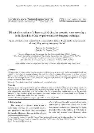 Quan sát trực tiếp một sóng âm hình cầu sinh ra bởi tia laser đi qua một bề mặt phân cách rắn-lỏng bằng phương pháp quang đàn hồi