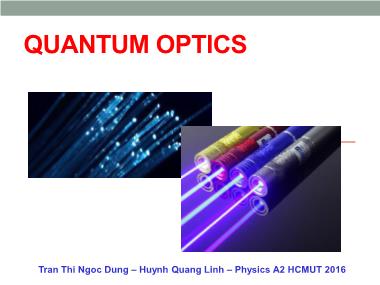 Quantum optics - Tran Thi Ngoc Dung