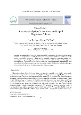 Structure Analysis of Amorphous and Liquid Magnesium Silicate