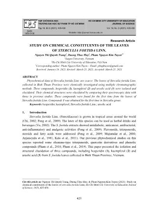Study on chemical constituents of the leaves of sterculia foetida linn
