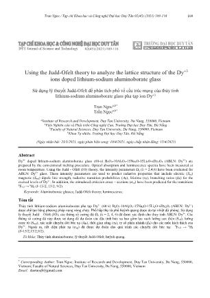 Sử dụng lý thuyết Judd-Ofelt để phân tích phổ về cấu trúc mạng của thủy tinh lithium-sodium aluminoborate glass pha tạp ion Dy⁺³