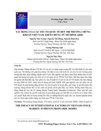 Tác động của các yếu tố quốc tế đến thị trường chứng khoán Việt Nam: Kiểm chứng từ mô hình ARDL