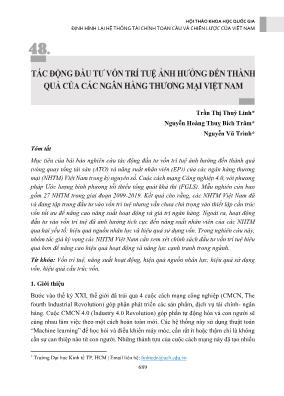 Tác động đầu tư vốn trí tuệ ảnh hưởng đến thành quả của các ngân hàng thương mại Việt Nam