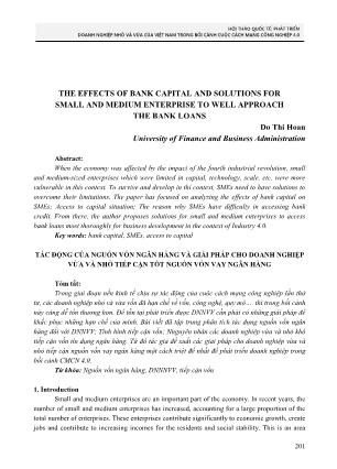 The effects of bank capital and solutions for small and medium enterprise to well approach the bank loans