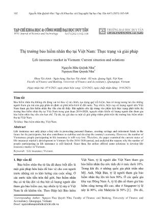 Thị trường bảo hiểm nhân thọ tại Việt Nam: Thực trạng và giải pháp