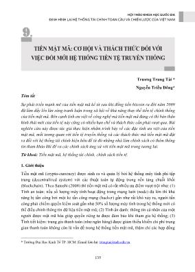 Tiền mật mã: Cơ hội và thách thức đối với việc đổi mới hệ thống tiền tệ truyền thống