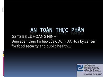 Bài giảng An toàn thực phẩm - Lê Hoàng Ninh