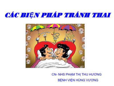 Bài giảng Các biện pháp tránh thai - Phạm Thị Thu Hương