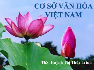 Bài giảng Cơ sở văn hóa Việt Nam - Huỳnh Thị Thùy Trinh