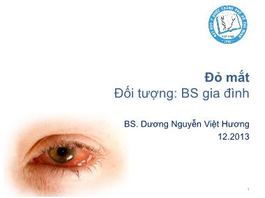 Bài giảng Đỏ mắt - Dương Nguyễn Việt Hương