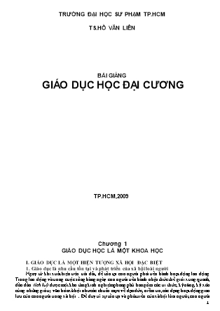 Bài giảng Giáo dục học đại cương - Hồ Văn Liên