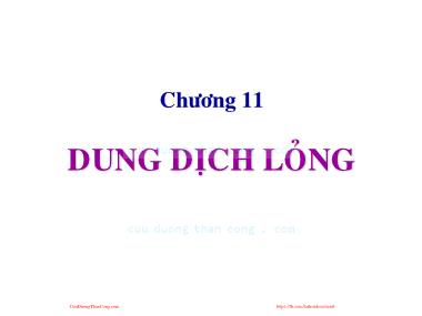 Bài giảng Hóa đại cương - Chương 11: Dung dịch lỏng