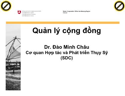 Bài giảng Quản lý cộng đồng - Đào Minh Châu