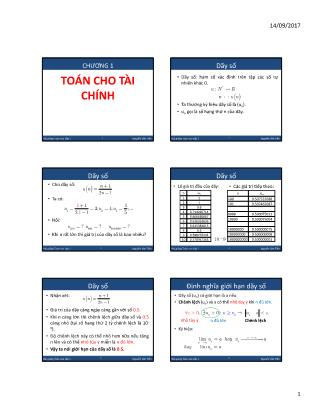 Bài giảng Toán cao cấp 1 - Chương 1: Toán cho tài chính